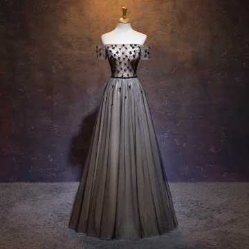 Elegante Zwarte Galajurken A Lijn Uit De Schouder Kralen Kristal Appliques Korte Mouwen Ruglooze Strik Lange Gelegenheid Jurken