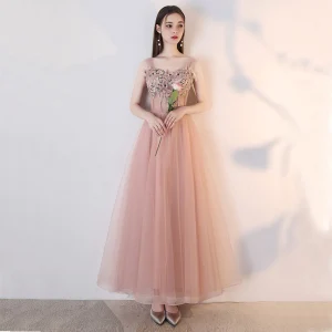 Elegant Rødmende Rosa Homecoming Graduation Kjoler 2019 Prinsesse Blonder Blomst Perle Rhinestone Ryggløse Lange Formelle Kjoler