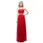Enkel Rød Chiffon Selskapskjoler 2018 Empire Kjæreste Uten Ermer Rhinestone Sash Lange Buste Ryggløse Formelle Kjoler