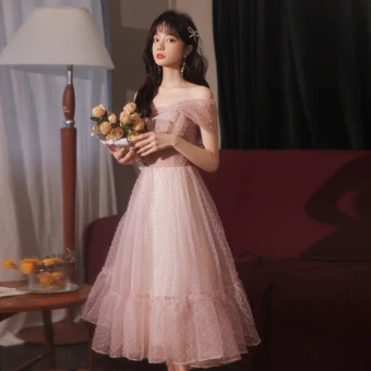 Modest Simple Dusky Pink Graduation Dresses 2021 A Line Princess Homecoming One Shoulder Sleeveless Backless Floor Length Long Formal Dresses