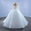 Elegant High-end White Wedding Dresses 2021 Ball Gown Scoop Neck Beading Pearl Sequins Long Sleeve Chapel Train Wedding