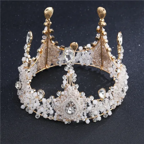 Unique Weiß Gold Tiara Brautschmuck 2017 Strass Metall