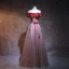 Chic / Beautiful Prom Dresses 2017 Off-The-Shoulder Short Sleeve Appliques Lace Flower Beading Bow Backless Floor-Length / Long Formal Dresses