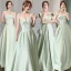 Modest / Simple Sage Green Satin Bridesmaid Dresses 2021 A-Line / Princess Sleeveless Floor-Length / Long Bridesmaid Wedding Party Dresses