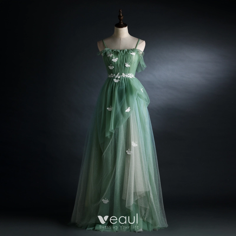 Sage Green Prom Dress Butterflies | Veaul Sage Green Prom Dress Butterflies | Veaul