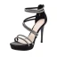 Sexy Noire Soirée Faux Diamant Sandales Femme 2021 Bride Cheville 12 cm Talons Aiguilles Peep Toes / Bout Ouvert Sandales Talons Hauts