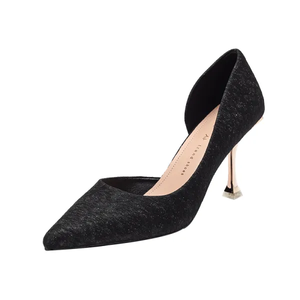 Chic / Beautiful Black Street Wear Rhinestone Womens Shoes High Heels ...