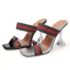 Chic / Beautiful Silver Striped Street Wear Womens Sandals 2021 9 cm Stiletto Heels Open / Peep Toe Sandals High Heels