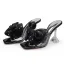 Mode Noire Vêtement de rue Noeud Faux Diamant Sandales Femme 2021 9 cm Talons Aiguilles Peep Toes / Bout Ouvert Sandales Talons Hauts