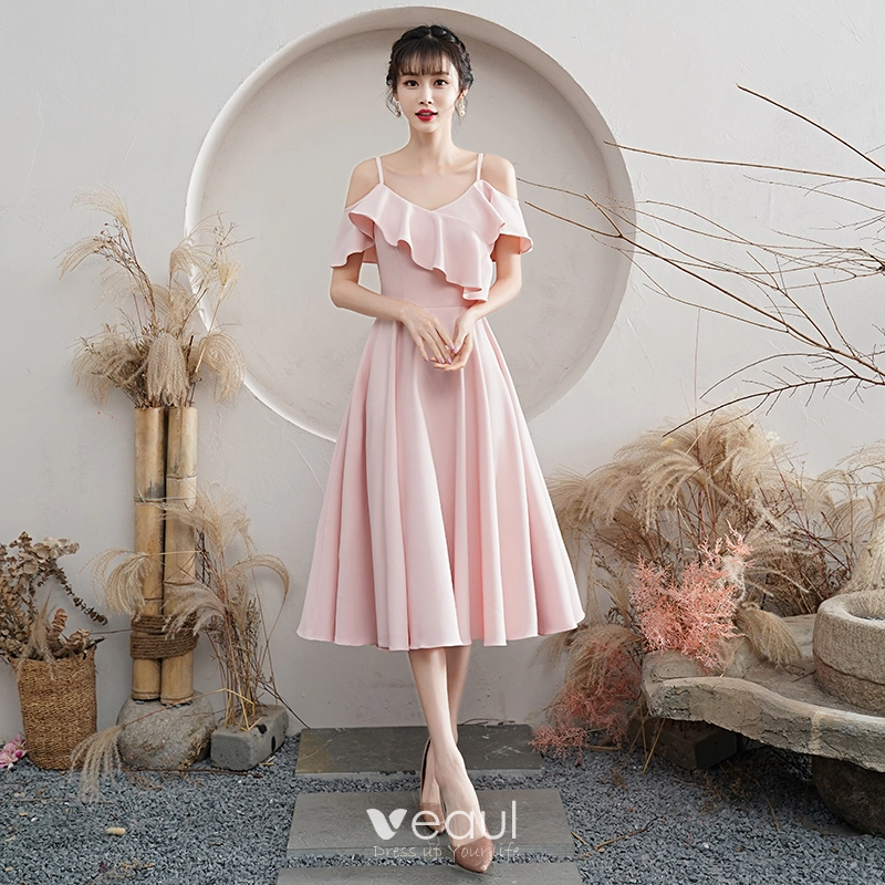 slim fit dress slacks Pink Tulle Lace Short Prom Dress, Long Sleeve Evening Graduation Dress