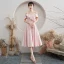Simple Rougissant Rose de retour Robe De Graduation 2021 Princesse Bretelles Spaghetti Manches Courtes Dos Nu Thé Longueur Robe De Ceremonie