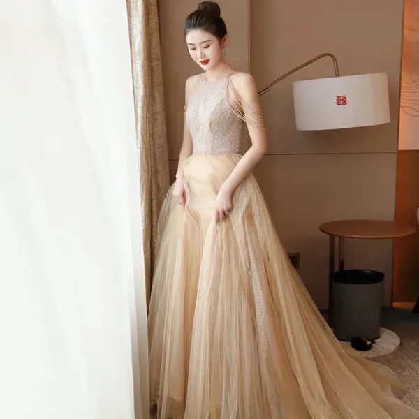 Halter Long A-line Lace Tulle Prom Dresses, 2021 Prom Dresses, Long Prom Dresses, 2021 Prom Dresses Halter Long A-line Lace Tulle Prom Dresses, 2021 Prom Dresses, Long Prom Dresses, 2021 Prom Dresses