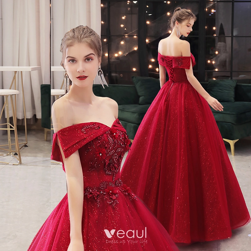 Burgundy rhinestone dress shop