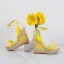 Fashion Yellow Street Wear Womens Sandals 2021 Ankle Strap Waterproof 12 cm Wedges Platform Open / Peep Toe Sandals