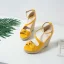 Fashion Yellow Street Wear Waterproof Womens Sandals 2021 Ankle Strap 11 cm Platform Wedges Open / Peep Toe Sandals