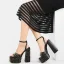 Inhabituel Noire Rivet Club de carnaval Sandales Femme 2021 Bride Cheville 15 cm Talons Épais Imperméables Peep Toes / Bout Ouvert Sandales Talons Hauts