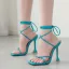 Sexy Pool Blue Resort Wear Womens Sandals 2021 Ankle Strap 11 cm Stiletto Heels Open / Peep Toe Sandals High Heels