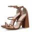 Chic / Beautiful Brown Street Wear Womens Sandals 2021 Ankle Strap 11 cm Thick Heels Open / Peep Toe Sandals High Heels