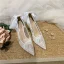 Fashion Ivory Lace Flower Bow Wedding Shoes 2021 Leather 8 cm Stiletto Heels Pointed Toe Wedding Pumps High Heels
