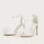 Fashion White Wedding Shoes 2021 Bow Ankle Strap 11 cm Stiletto Heels Open / Peep Toe Wedding Sandals High Heels