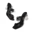 Modest / Simple Black Street Wear Womens Sandals 2021 7 cm Crystal Thick Heels Open / Peep Toe Sandals High Heels