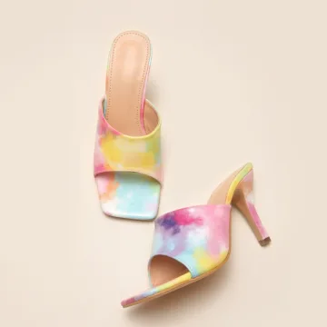 Chic Beautiful Multi Colors Street Wear Rainbow Womens Sandals 2021 7 Cm Stiletto Heels Open Peep Toe Sandals High Heels
