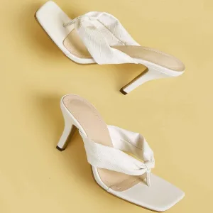 Snygga Fina Vita Casual Sandaler Dam 2021 7 Cm Stilettklackar Peep Toe Sandaler Högklackade