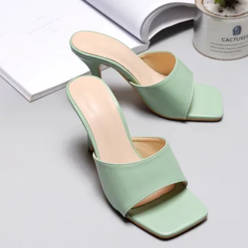 Enkel Casual Salvie Grønn Sandaler Dame 2021 10 Cm Stiletthæler Peep Toe Sandaler Høyhælte