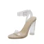 Sexy Transparent Noire Club de carnaval Sandales Femme 2021 Bride Cheville 10 cm Talons Épais Peep Toes / Bout Ouvert Sandales Talons Hauts