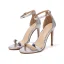 Sexy Argenté Cocktail Soirée Sandales Femme 2021 Bride Cheville 11 cm Talons Aiguilles Peep Toes / Bout Ouvert Sandales Talons Hauts