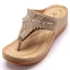 Bohemia Beige Beach Casual Rhinestone Slipper & Flip flops 2021 Open / Peep Toe Flat Womens Sandals