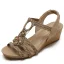 Vintage / Originale Marron Vacances Plage Tresser Sandales Femme 2021 5 cm Compensées Peep Toes / Bout Ouvert Sandales Talons Hauts