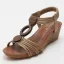 Roman Brown Street Wear Womens Sandals 2021 T-Strap 5 cm Wedges Open / Peep Toe Sandals High Heels