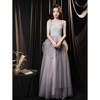 Chic Rose Sombre Robe De Bal 2021 Princesse Bretelles Spaghetti Noeud Sans Manches Dos Nu Longue Promo Robe De Ceremonie