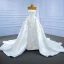 Luxus / Herrlich Ivory / Creme Satin Perlenstickerei Perle Pailletten Brautkleider / Hochzeitskleider 2021 A Linie Bandeau Applikationen Ärmellos Rückenfreies Königliche Schleppe Hochzeit