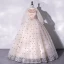 Élégant Champagne Robe De Bal 2022 Robe Boule Encolure Dégagée Étoile En Dentelle Perlage Perle Paillettes Manches Longues Longue Robe De Ceremonie