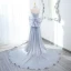 Scintillantes Sexy Argenté Perlage Perle Paillettes Robe De Soirée 2024 Trompette / Sirène Bustier Sans Manches Dos Nu Noeud Longue Soirée