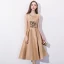 Chic / Beautiful Champagne Homecoming Graduation Dresses 2018 A-Line / Princess Sequins Scoop Neck Sleeveless Knee-Length Formal Dresses