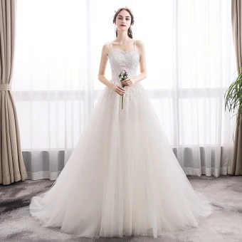 Elegant Ivory Wedding Dresses 2019 A Line Princess Spaghetti Straps Sequins Lace Flower Sleeveless Backless Court Train