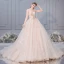 Elegant Champagne Wedding Dresses 2019 Ball Gown Spaghetti Straps Bow Beading Rhinestone Pearl Lace Flower Appliques Sleeveless Backless Royal Train