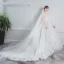 Elegant Ivory Pregnant Wedding Dresses 2019 Empire Off-The-Shoulder Sequins Appliques Lace Flower Short Sleeve Chapel Train