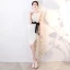 Amazing / Unique Champagne High Low Evening Dresses  2018 Sequins Star Bow Scoop Neck Short Sleeve Short Formal Dresses