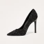 Charmant Noire Soirée Paillettes Escarpins 2021 10 cm Talons Aiguilles Cuir À Bout Pointu Escarpins Talons Hauts