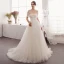 Élégant Champagne Robe De Mariée 2019 Princesse De l'épaule Paillettes En Dentelle Fleur Manches Courtes Dos Nu Train De Balayage