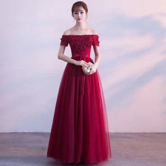 Chic Belle Bordeaux Robe De Bal 2018 Princesse Cristal Appliques Noeud De L Épaule Dos Nu Sans Manches Longue Robe De Ceremonie