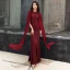 Chic / Beautiful Burgundy Evening Dresses  2019 Trumpet / Mermaid Scoop Neck Glitter Polyester Sleeveless Floor-Length / Long Formal Dresses