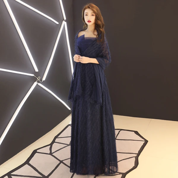 Robe de Mère de la Mariée Coupe A-Line/Princesse, Col en Cœur, Manches Mi-Longues, Longueur Cheville, avec Dentelle main image 1