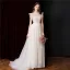 Vintage / Retro Champagne Lace Flower Prom Dresses Wedding Dresses 2021 A-Line / Princess High Neck Sleeveless Sweep Train Formal Dresses