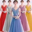 Affordable Pool Blue Evening Dresses  2019 A-Line / Princess V-Neck Lace Flower Sleeveless Backless Floor-Length / Long Formal Dresses