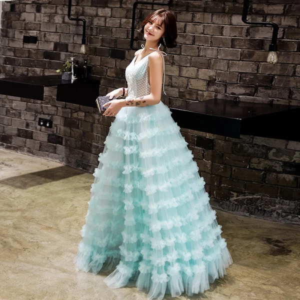 jade green evening dress Primavera Couture 3211 Size 10 Jade Sequin Prom Dress Pageant Gown Evening Formal Wear Side Slit main image 1